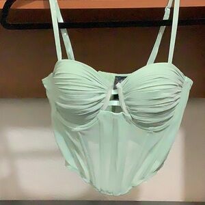 Windsor Mint Green Ruched Crop Top